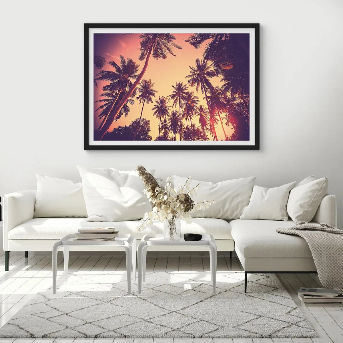 Pôster com moldura preta - Variação tropical - 70x50 cm
