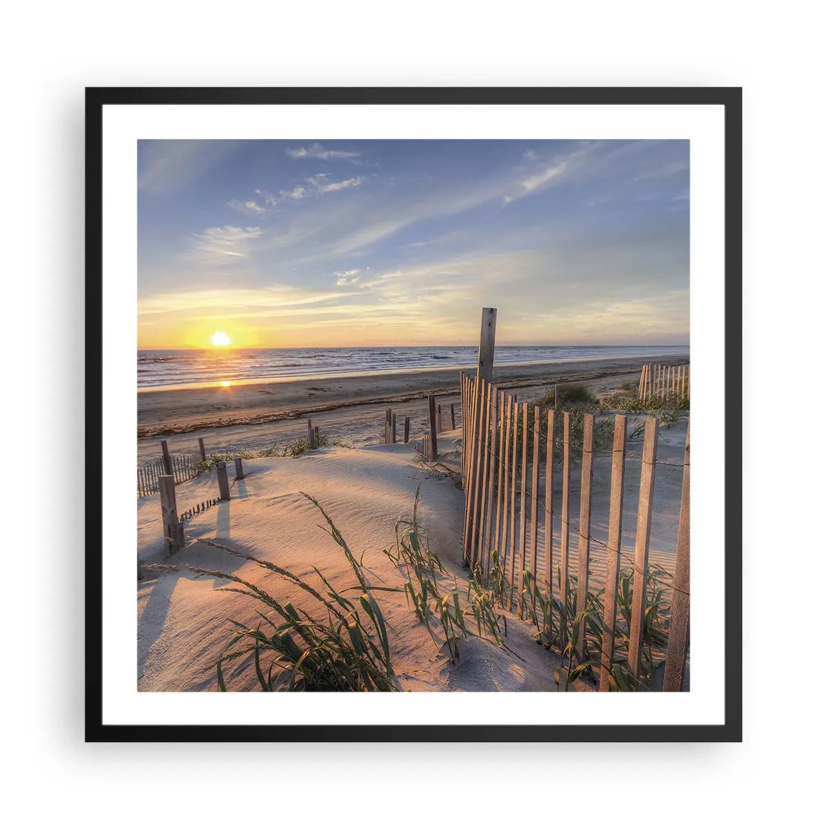 Pôster com moldura preta - Brilho e sombra do vento - 60x60 cm