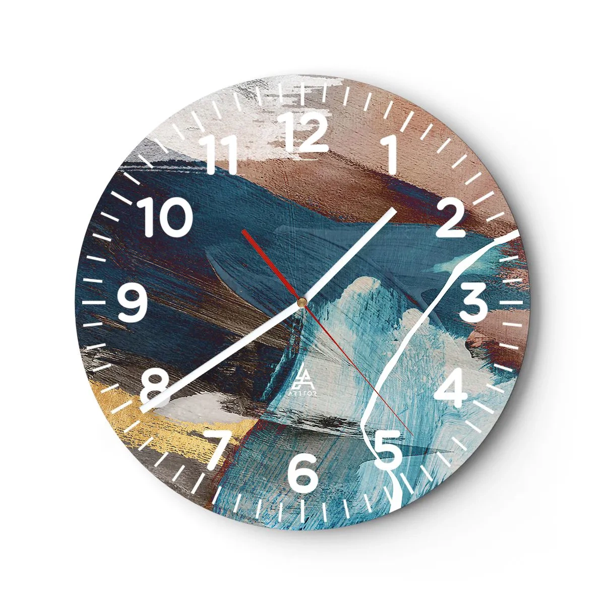 Relógio de parede - Relógio em vidro - Com elegância e energia - 40x40 cm