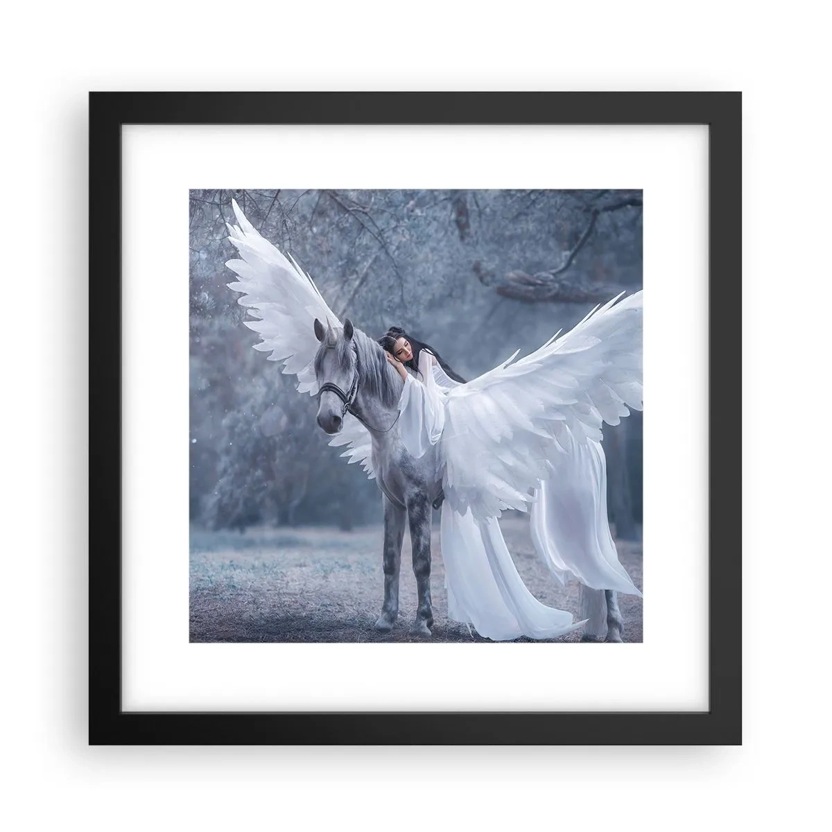 Pôster com moldura preta - Momento inspirado - 30x30 cm