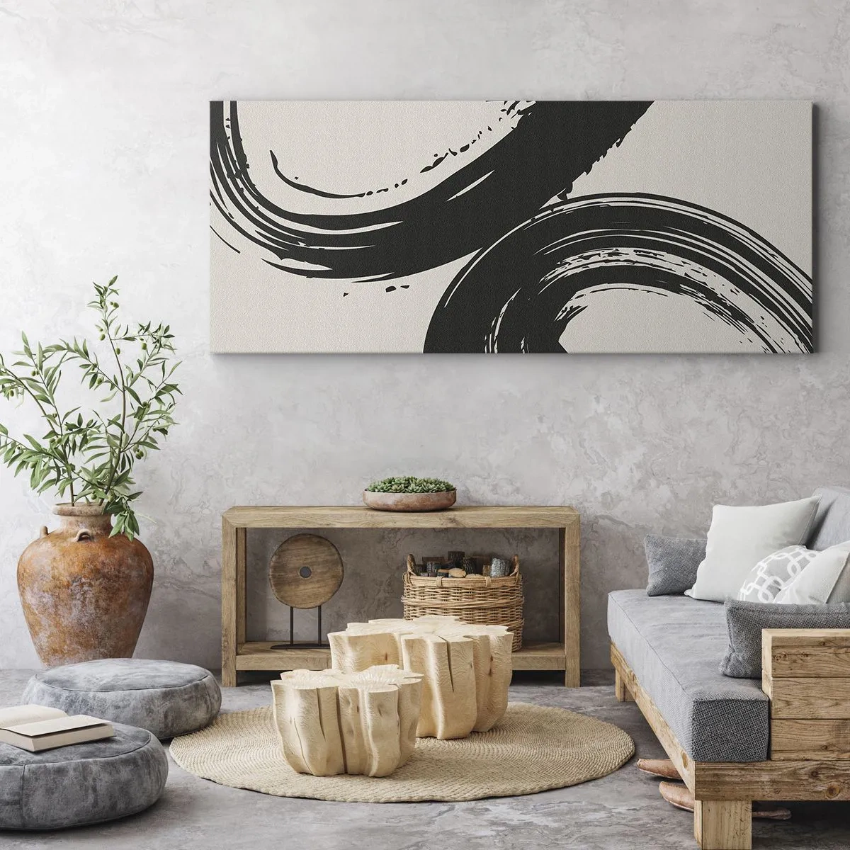 Quadro em tela - Varrer e circular - 100x40 cm