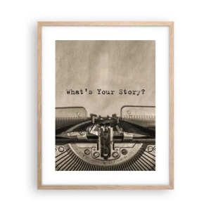 Pôster com moldura de carvalho claro - Conta-me - 40x50 cm