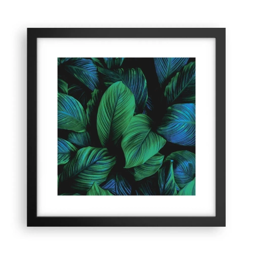 Pôster com moldura preta - Na multidão verde - 30x30 cm