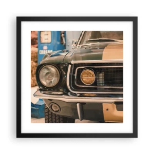 Pôster com moldura preta - Encontro com uma lenda - 40x40 cm