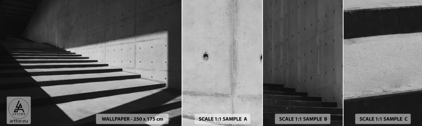 Amostra de Papel de Parede Standard Eco - A beleza crua do modernismo - Industrial, Arquitetura, Escadaria - 100x30 cm