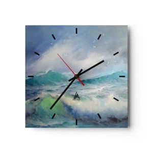 Relógio de parede - Relógio em vidro - O vento uivava triunfalmente… - 30x30 cm