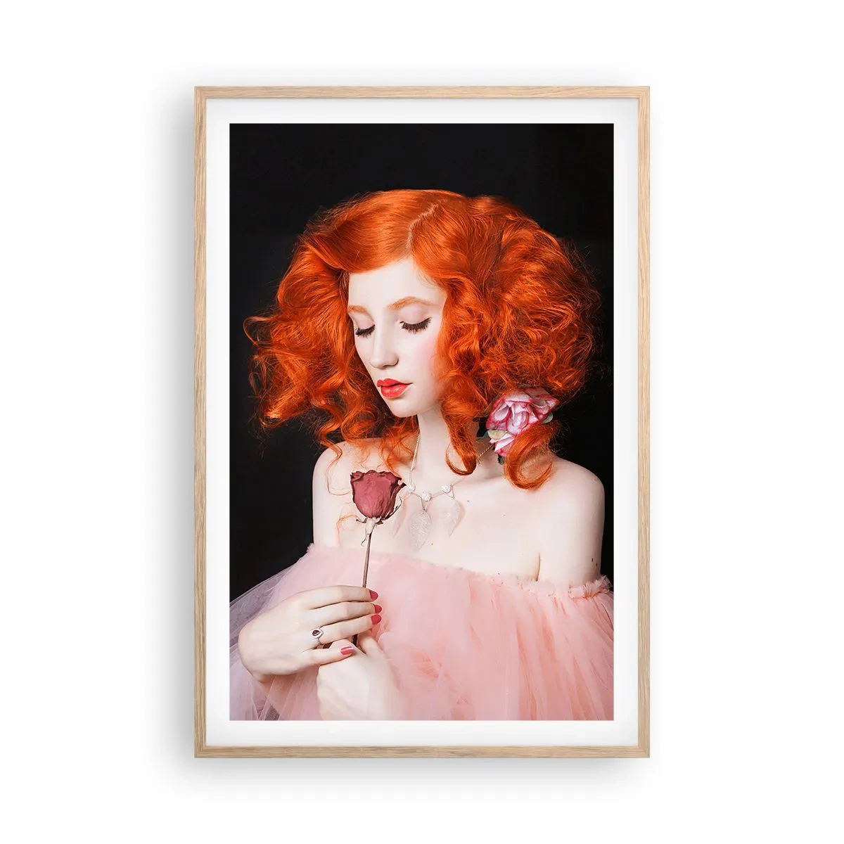 Pôster com moldura de carvalho claro - Em estilo barroco - 61x91 cm