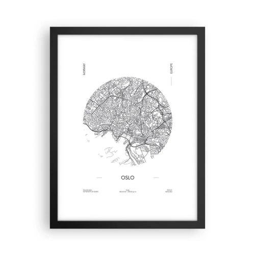 Pôster com moldura preta - Anatomia de Oslo - 30x40 cm