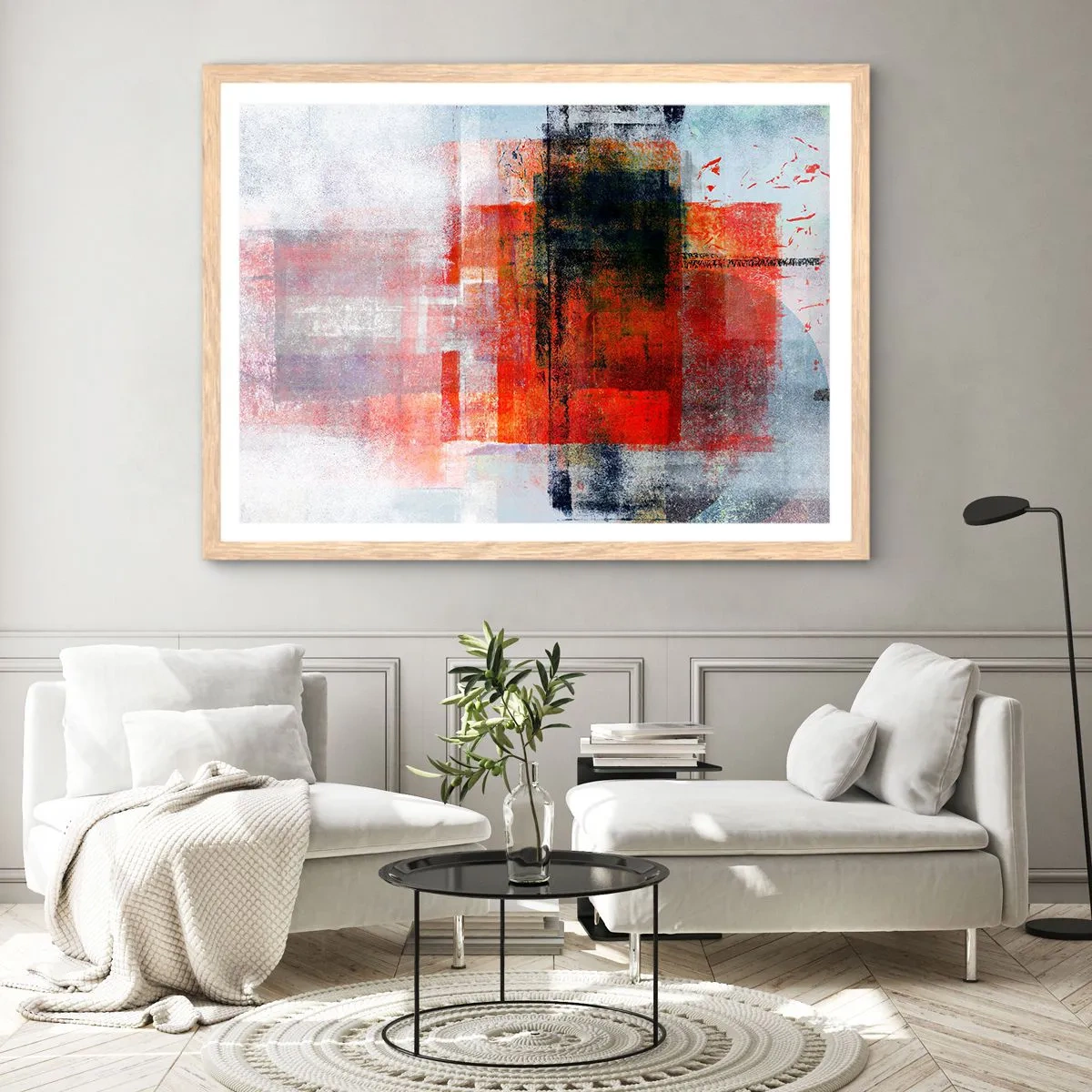 Pôster com moldura de carvalho claro - A composição brilha - 91x61 cm