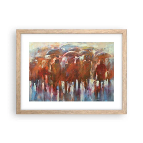 Pôster com moldura de carvalho claro - Iguais na chuva e no nevoeiro - 40x30 cm
