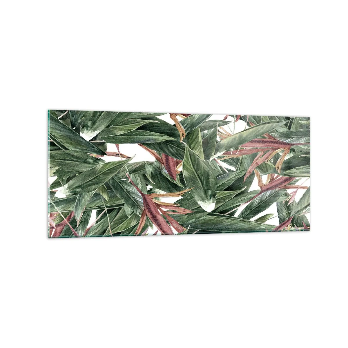 Quadro em vidro - Matagal esmeralda-lilás - 120x50 cm