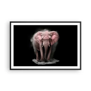 Pôster com moldura preta - Não pense em um elefante rosa! - 91x61 cm