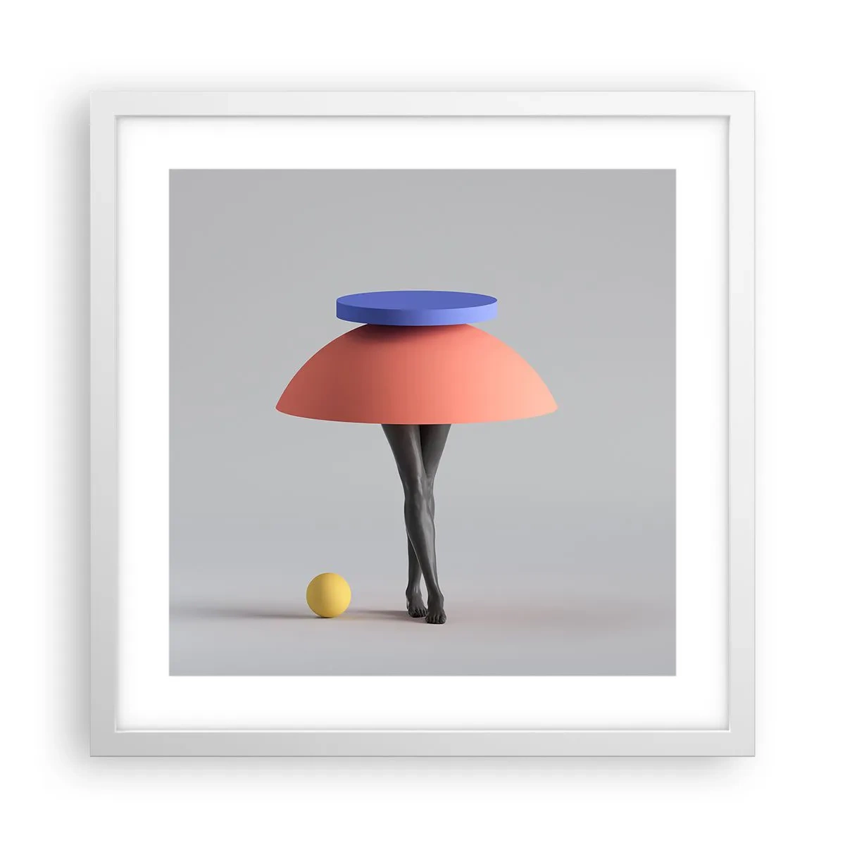 Pôster em moldura branca - Composição surrealista - 40x40 cm