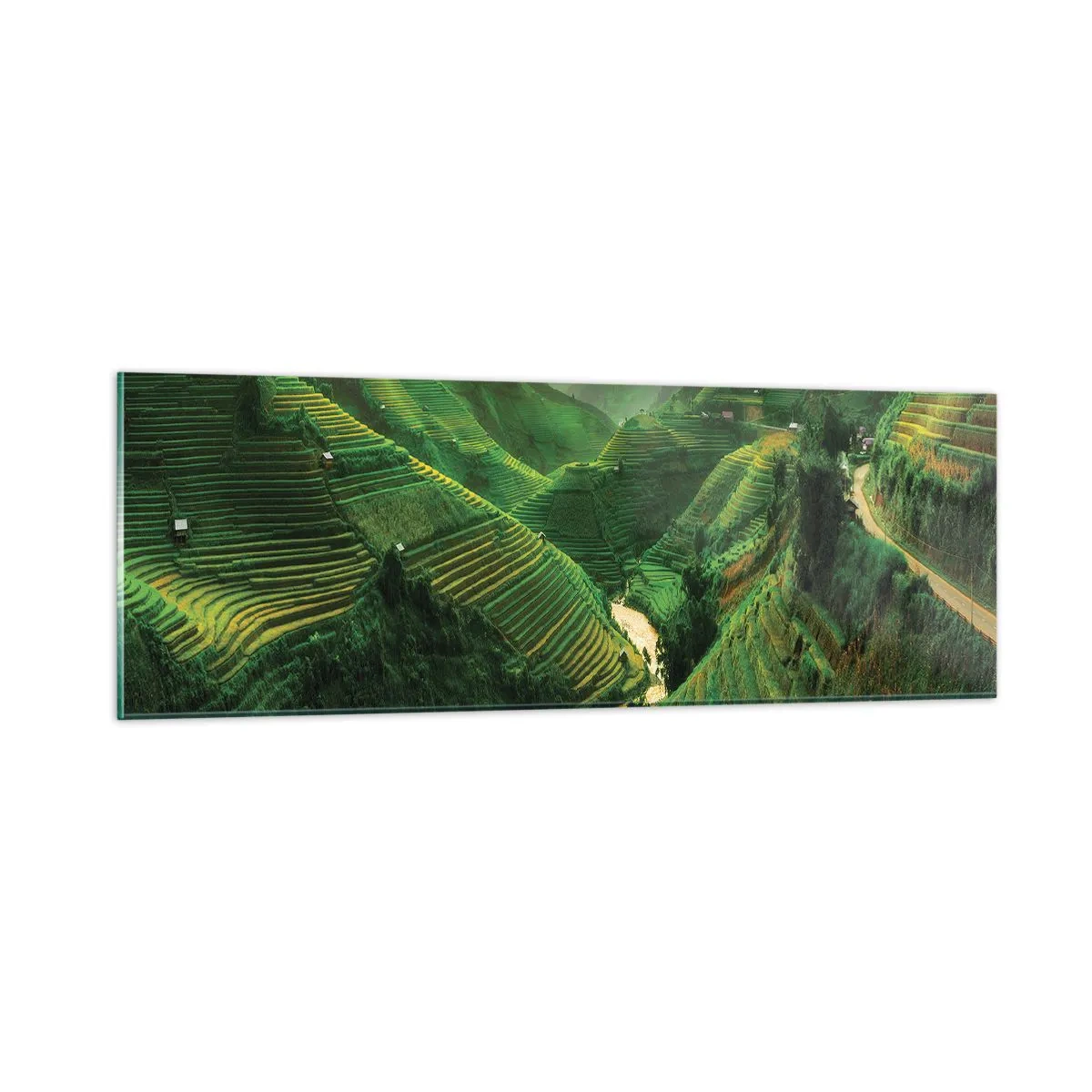 Quadro em vidro - Vale vietnamita - 90x30 cm