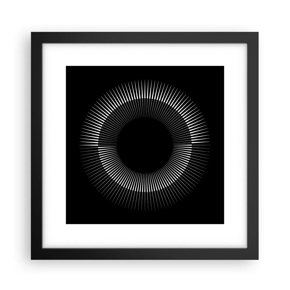 Pôster com moldura preta - Sol preto - 30x30 cm
