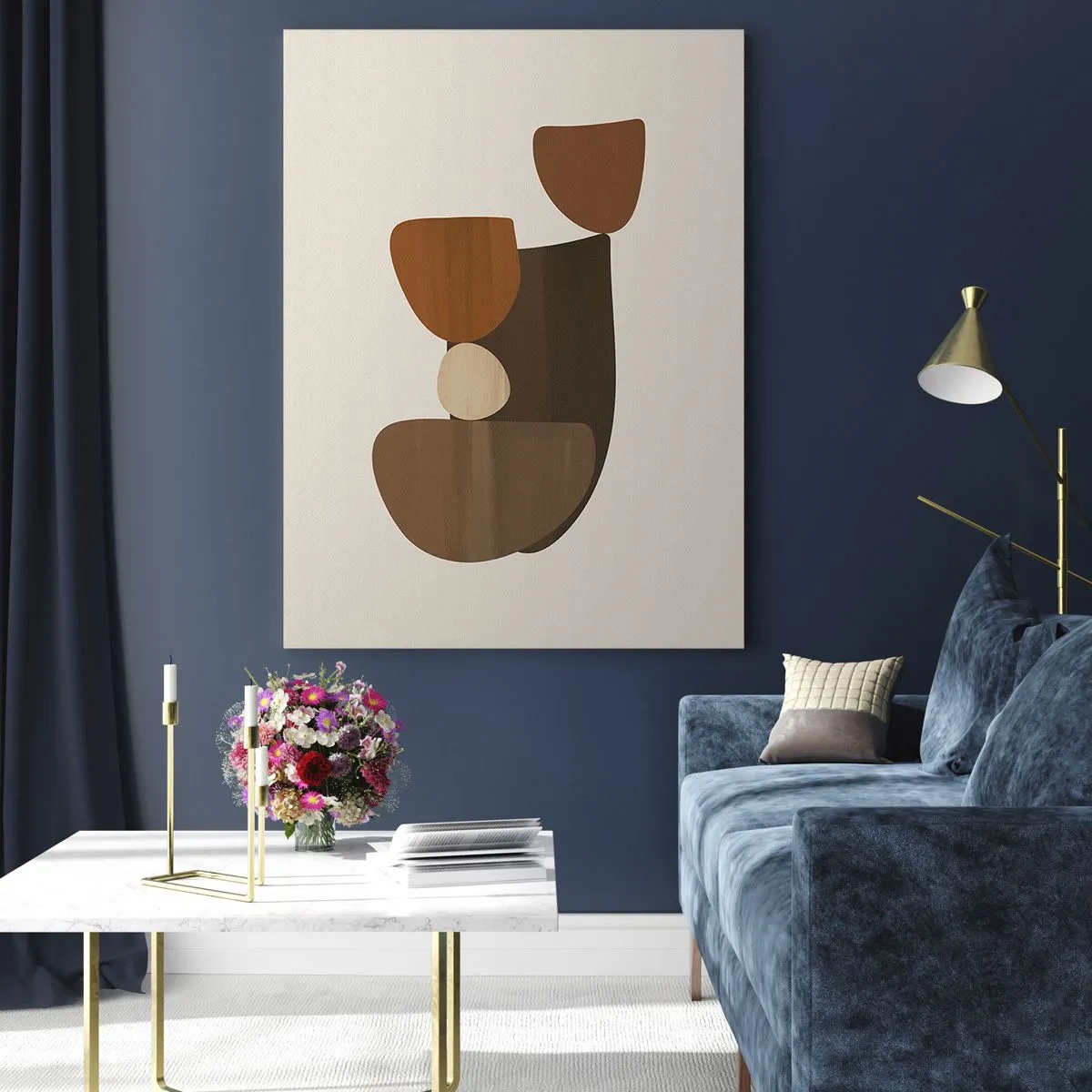 Quadro em vidro - Composição em bronze - 50x70 cm