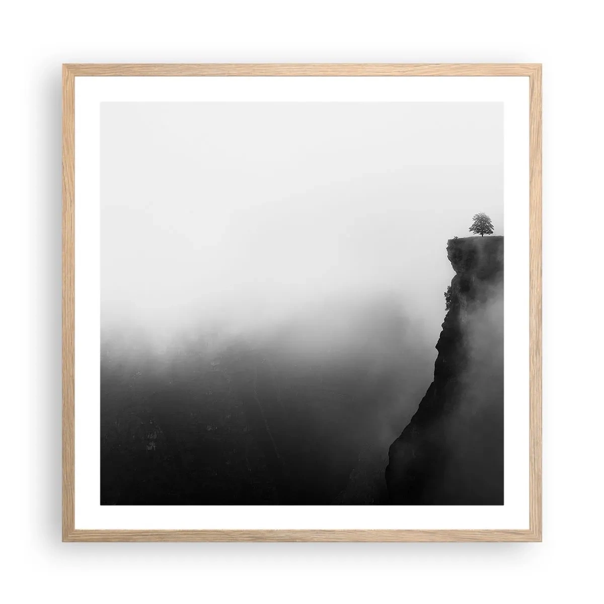 Pôster com moldura de carvalho claro - No limite do mundo - 60x60 cm