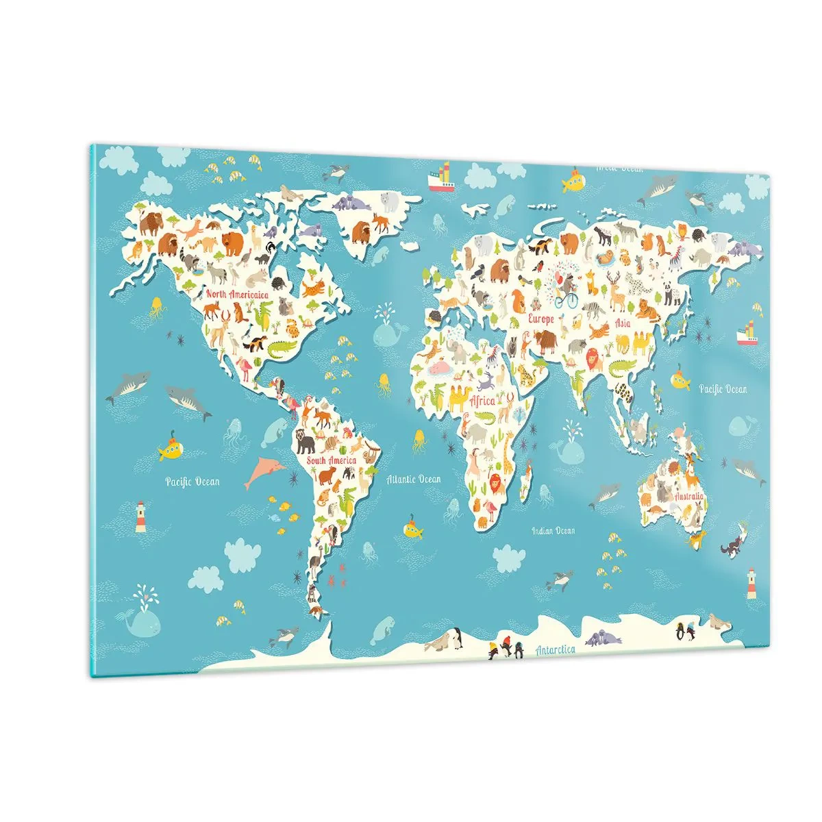 Quadro em vidro - Nós amamos o mundo inteiro - 120x80 cm