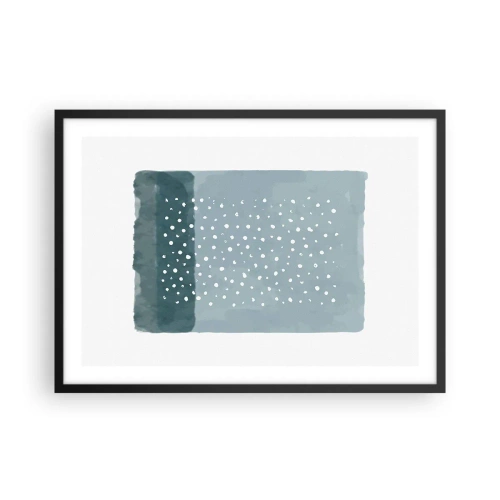 Pôster com moldura preta - Cultivado em azul - 70x50 cm
