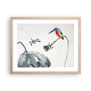 Pôster com moldura de carvalho claro - A vida do prado - 50x40 cm