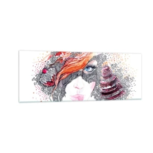 Quadro em vidro - Com ela, todos os dias são dias de festa - 140x50 cm