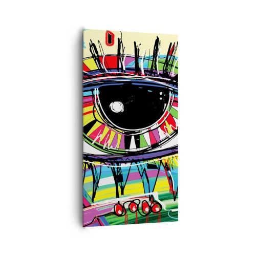 Quadro em tela - Olho colorido - alma colorida - 65x120 cm