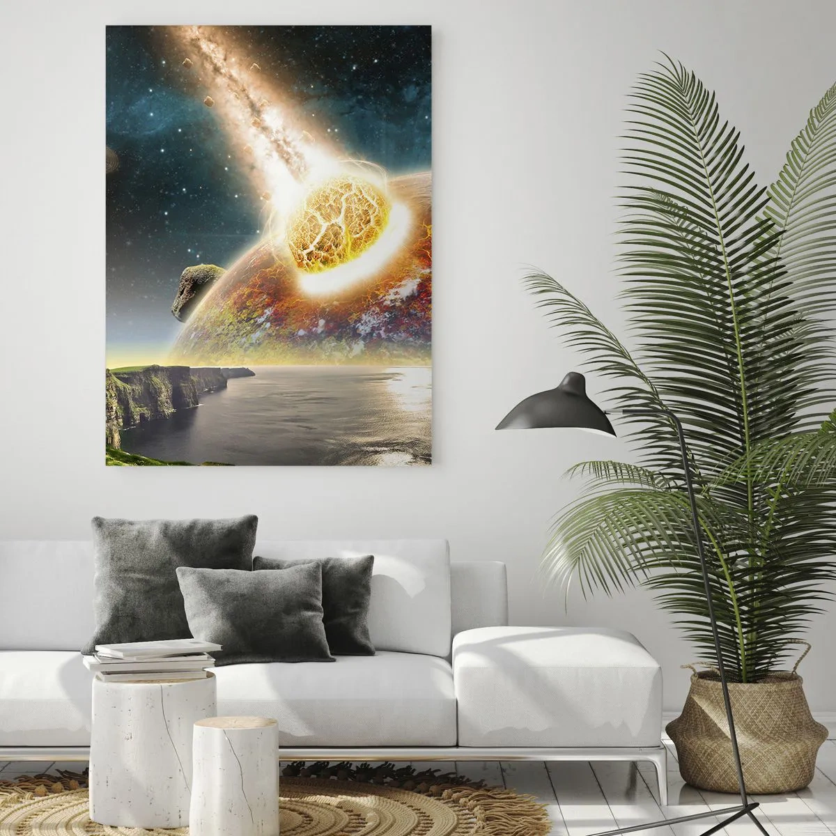Quadro em vidro - Drama espacial - 50x70 cm