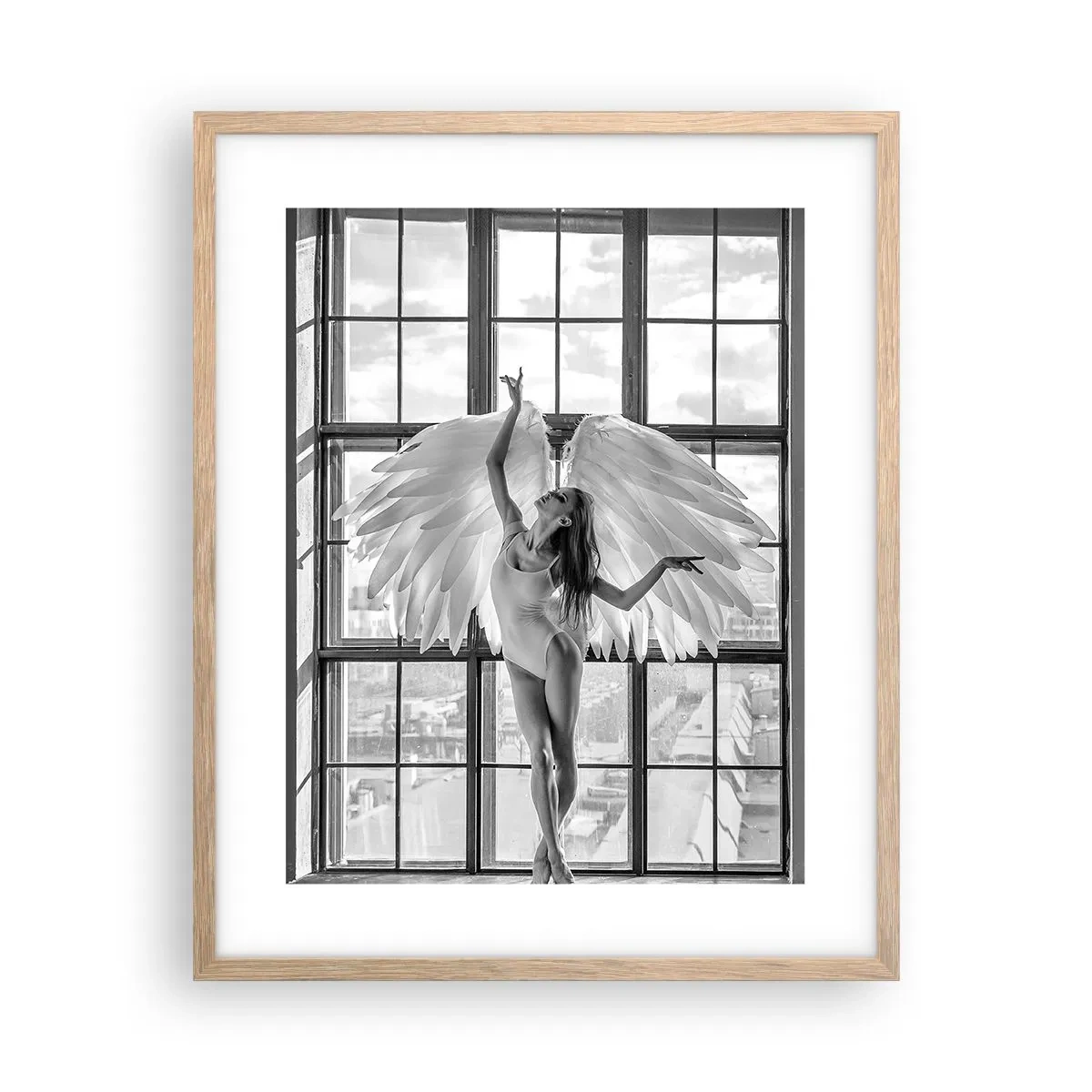 Pôster com moldura de carvalho claro - Cidade dos Anjos? - 40x50 cm