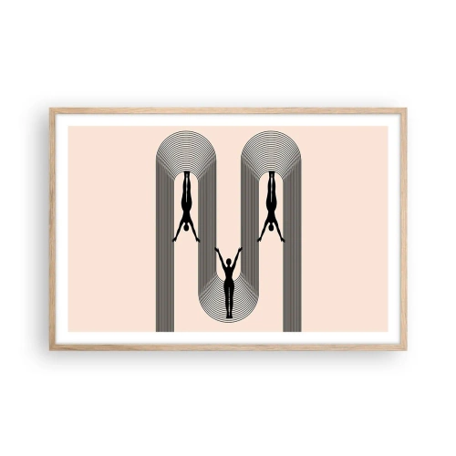 Pôster com moldura de carvalho claro - De cabeça para baixo - 91x61 cm