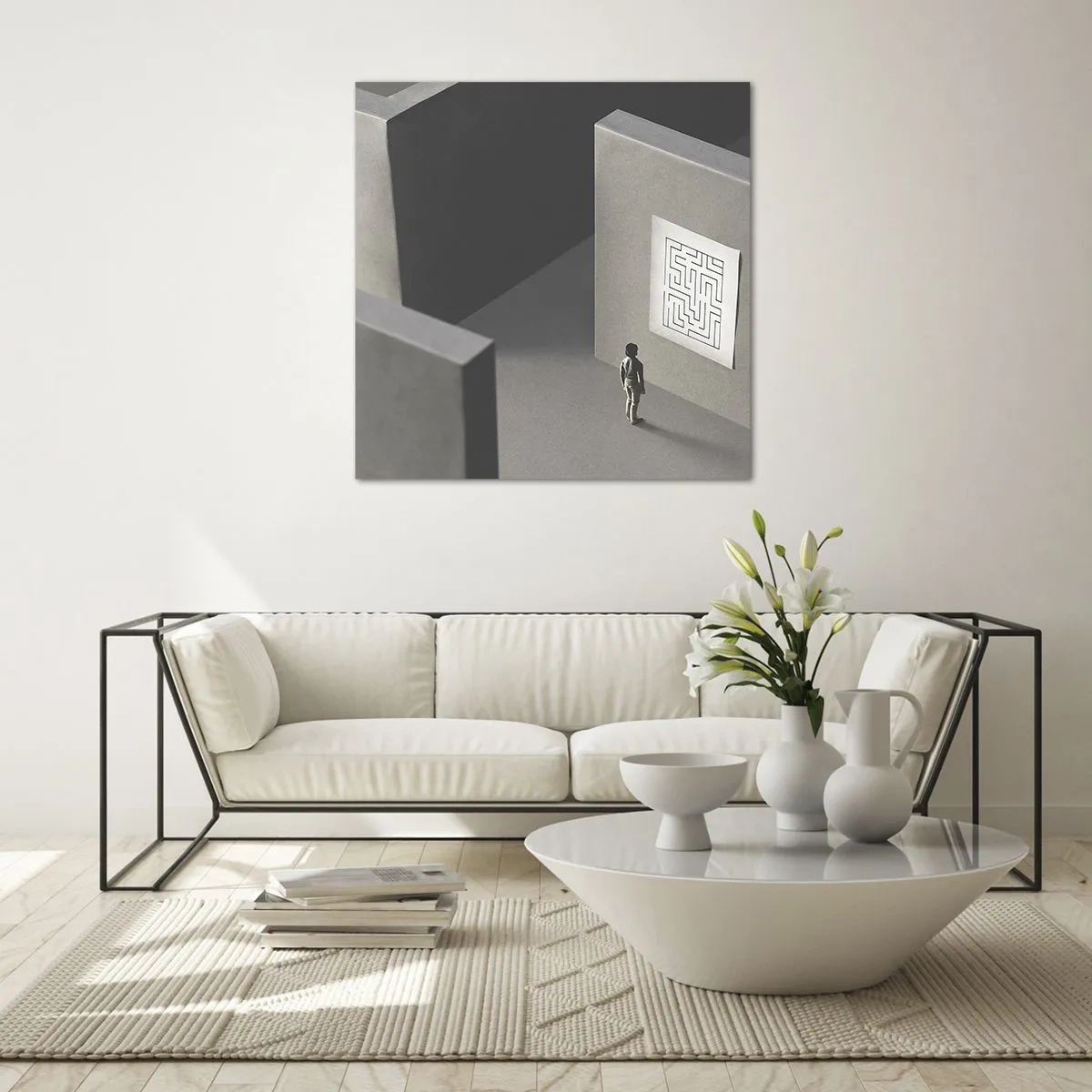 Quadro em vidro - Mas onde estou? - 50x50 cm