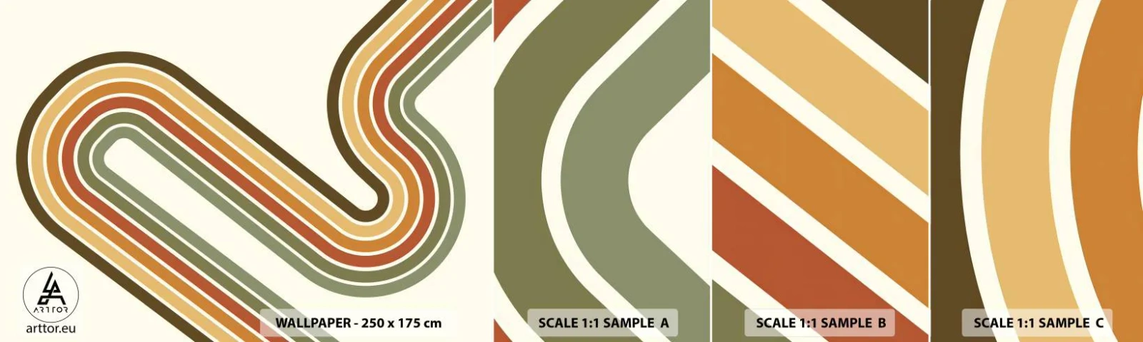 Amostra de Papel de Parede Standard Eco - Ziguezague para o destino - Abstração, Pedaço, Padrão Moderno - 100x30 cm