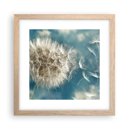 Pôster com moldura de carvalho claro - Respiração de um anjo - 30x30 cm