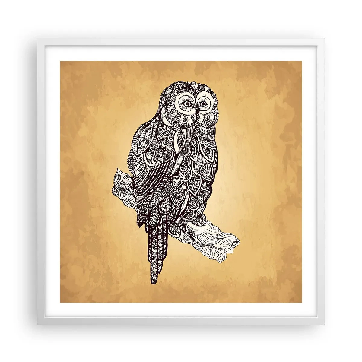 Pôster em moldura branca - Ornamentos intrincados de sabedoria - 60x60 cm