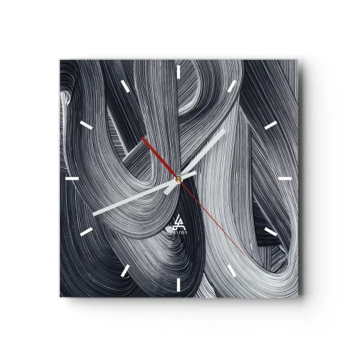 Relógio de parede - Relógio em vidro - A fluidez da realidade - 30x30 cm
