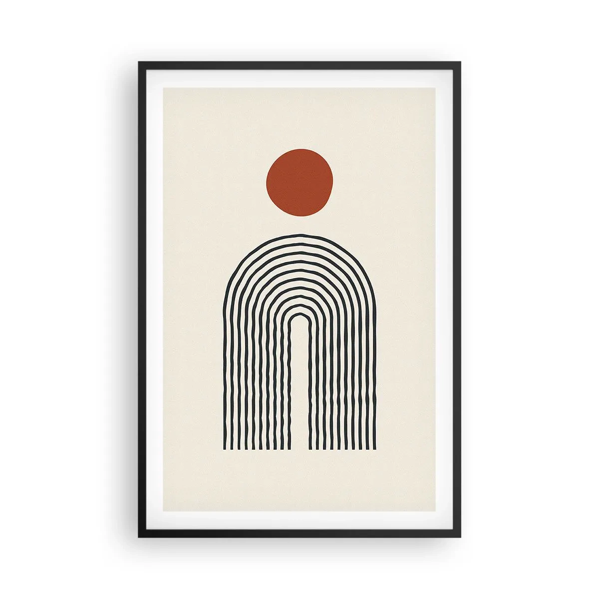 Pôster com moldura preta - Magnetismo de formas e cores - 61x91 cm
