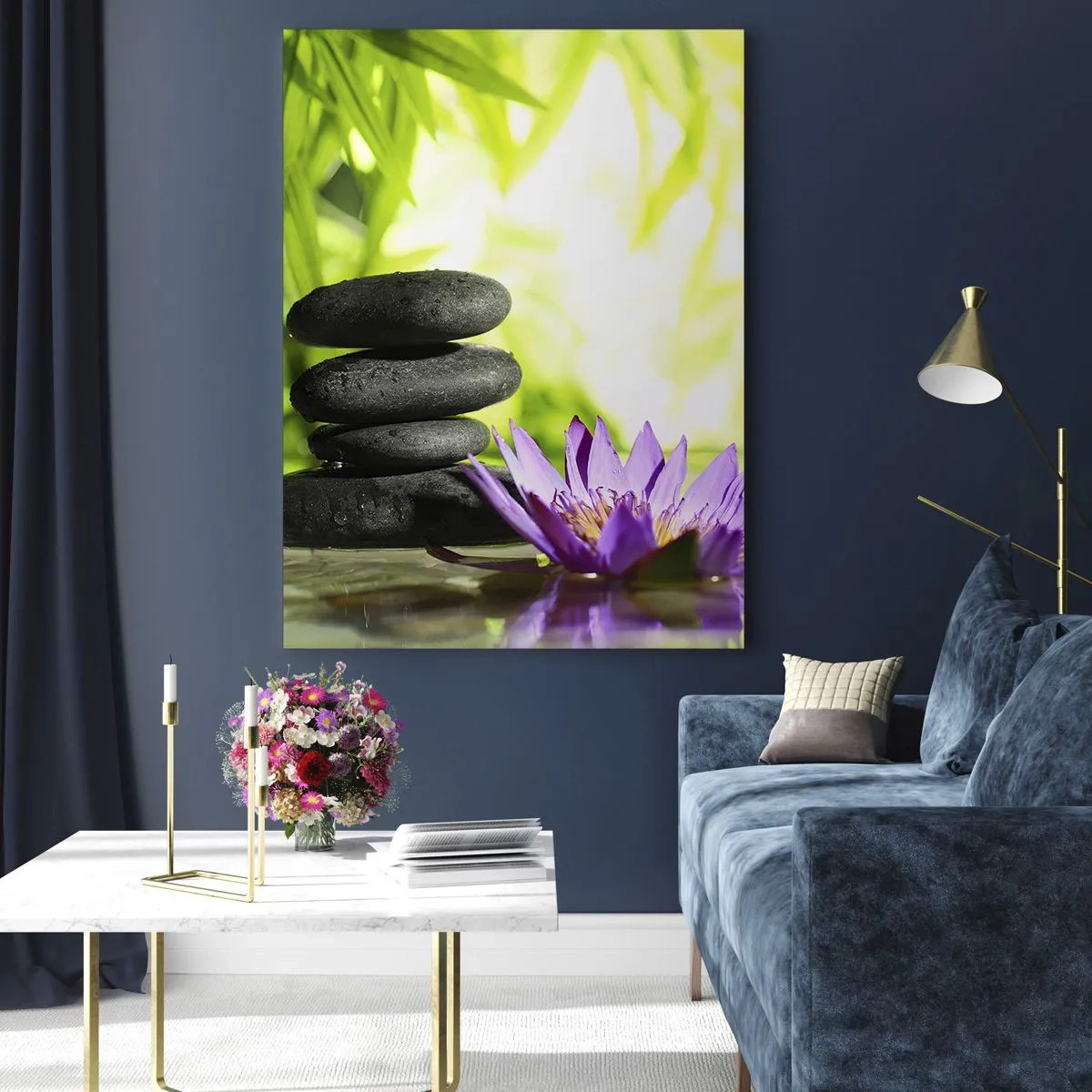 Quadro em vidro - Em um arbusto de bambu - 50x70 cm