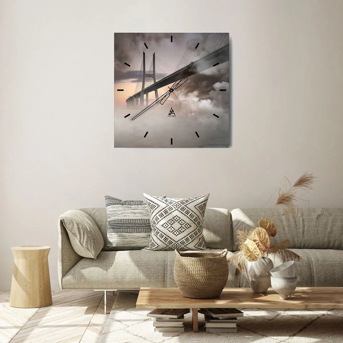 Relógio de parede - Relógio em vidro - No rio que não existe - 40x40 cm