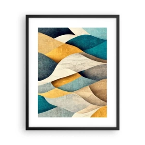 Pôster com moldura preta - Ritmo e onda - 40x50 cm
