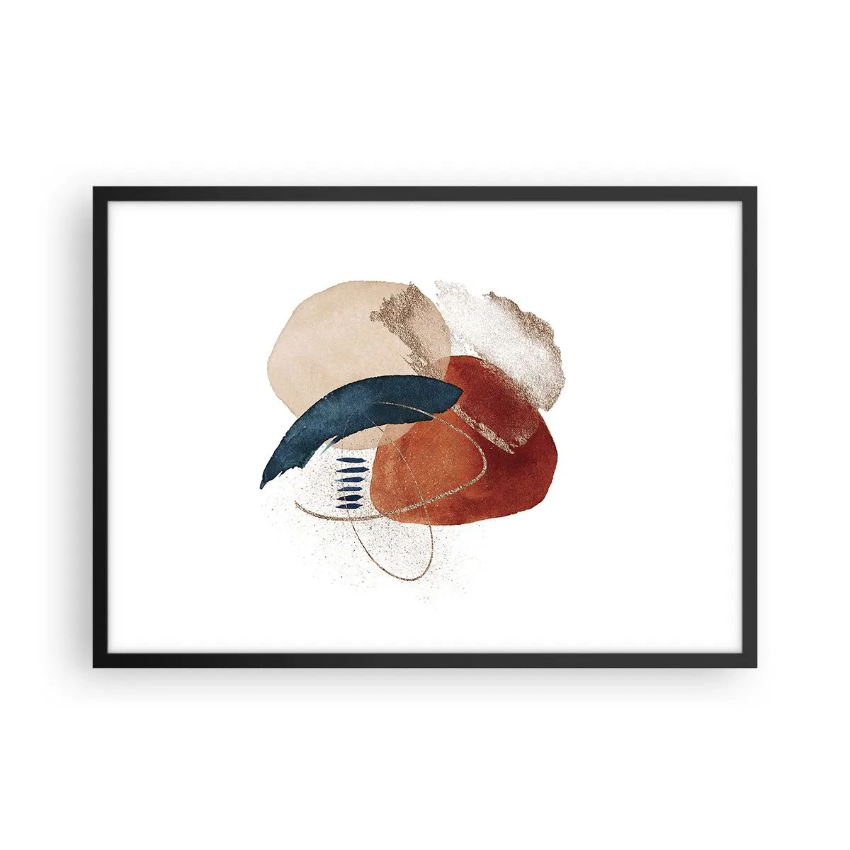 Pôster com moldura preta - Composição oval - 70x50 cm