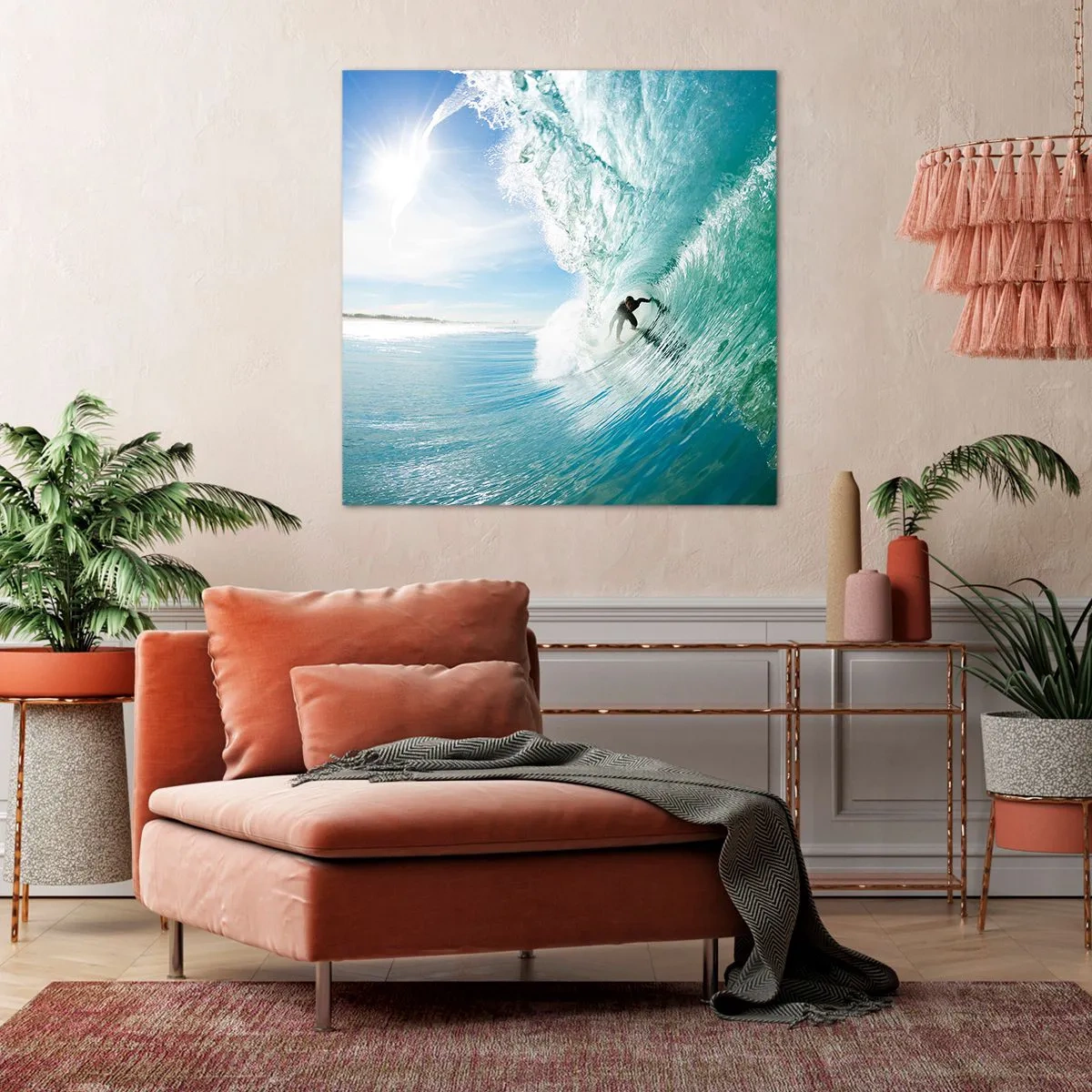 Quadro em tela - Na crista da onda - 30x30 cm