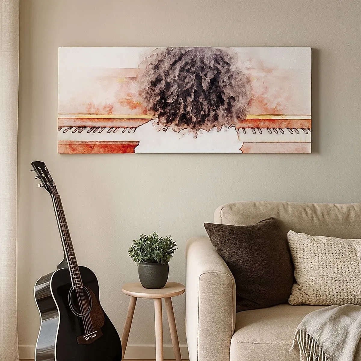 Quadro em tela - Num mundo novo - 100x40 cm