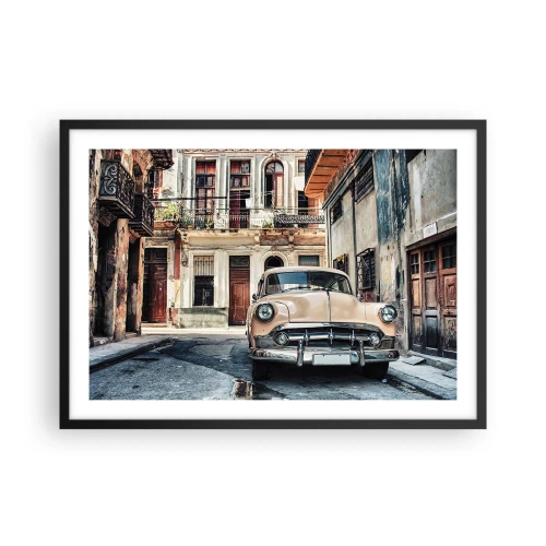 Pôster com moldura preta - Siesta em Havana - 70x50 cm