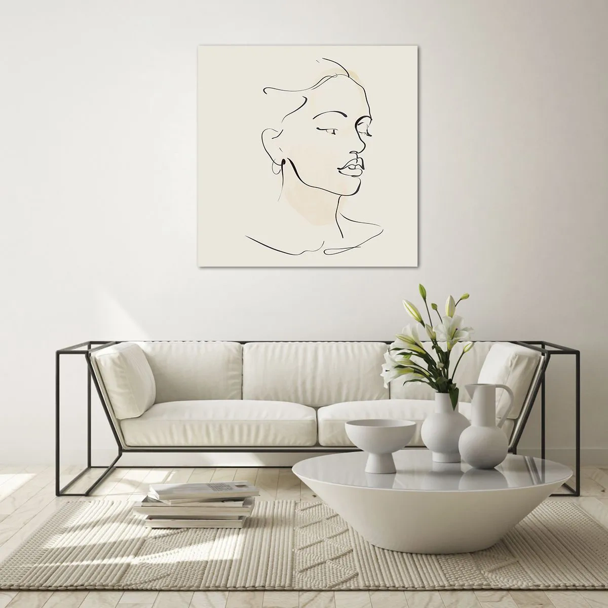 Quadro em vidro - Uma certa linha - 40x40 cm