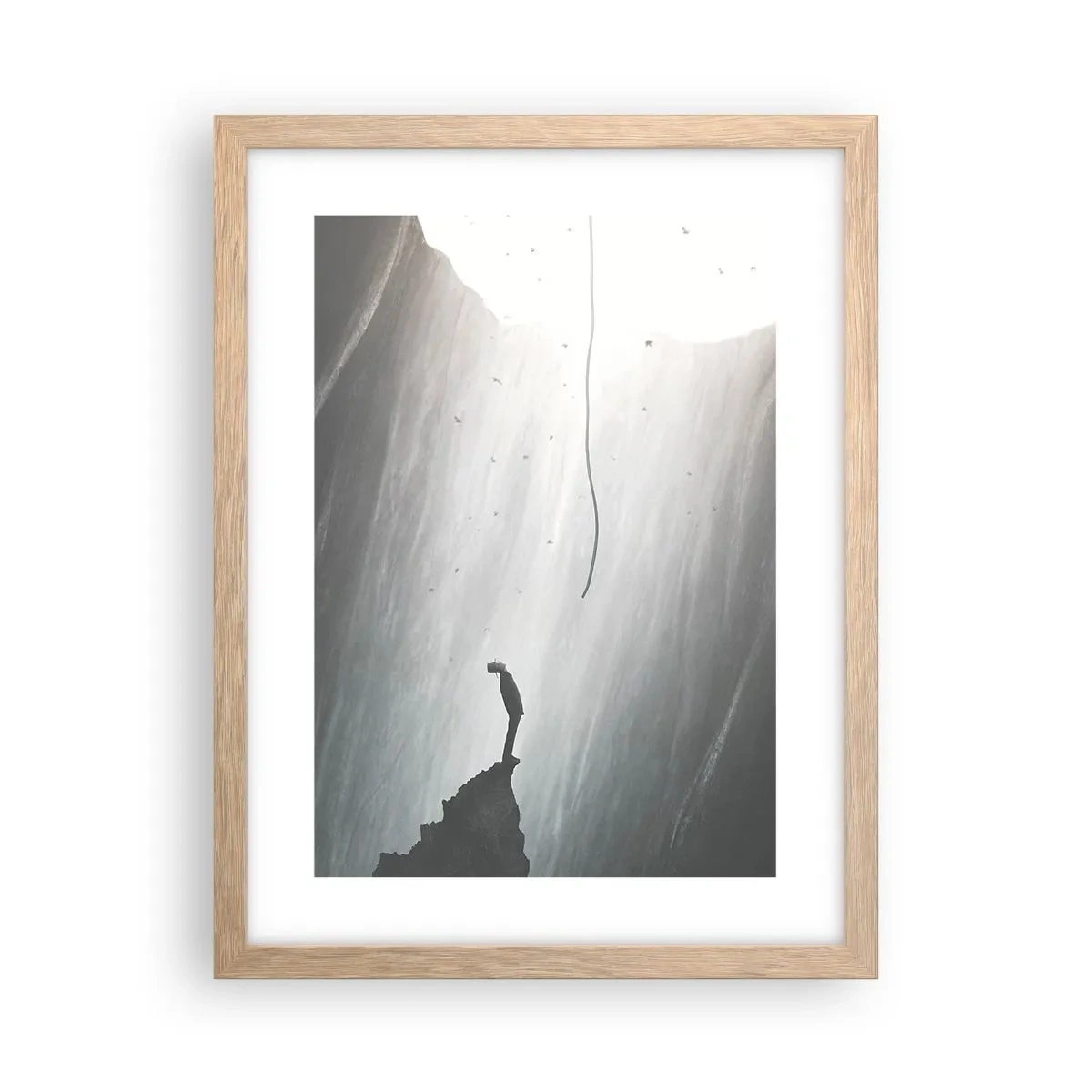 Pôster com moldura de carvalho claro - Sempre há uma saída - 30x40 cm