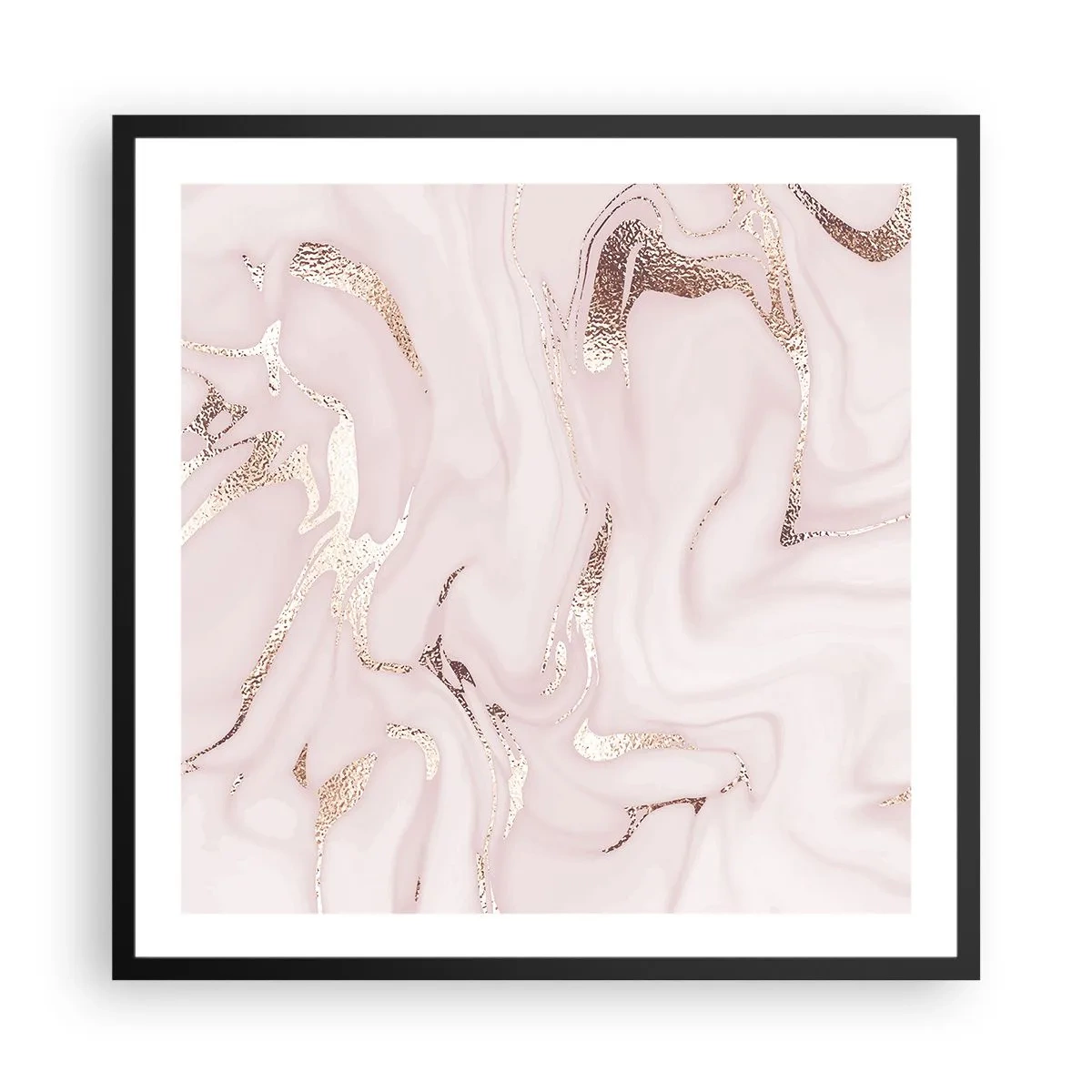 Pôster com moldura preta - Num lenço cor-de-rosa - 60x60 cm