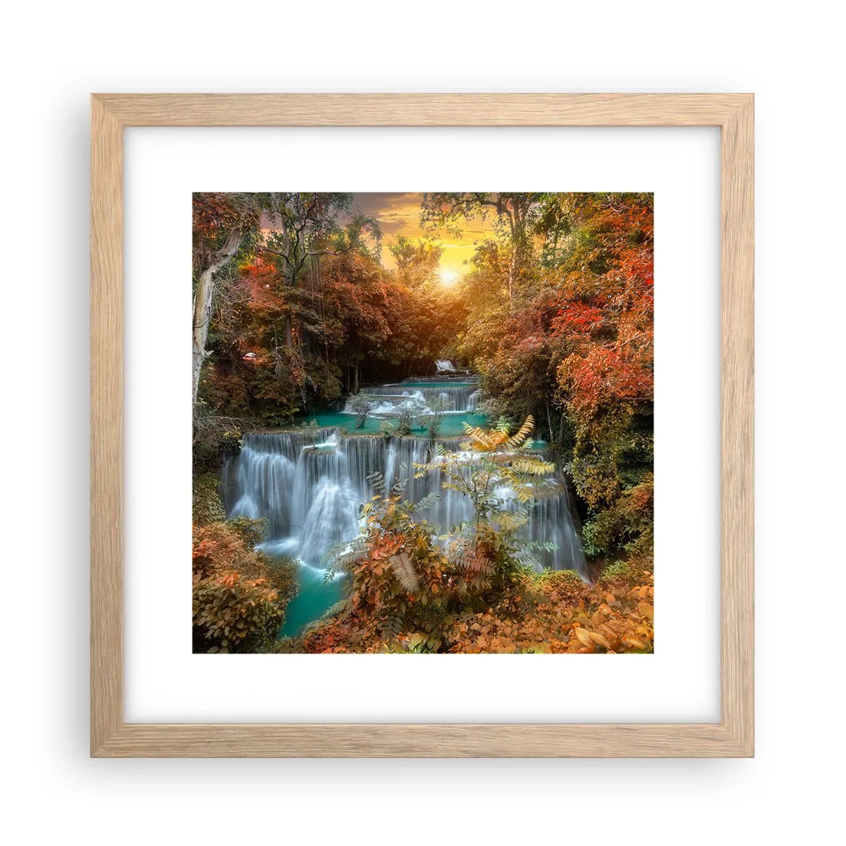 Pôster com moldura de carvalho claro - O tesouro escondido da floresta - 30x30 cm