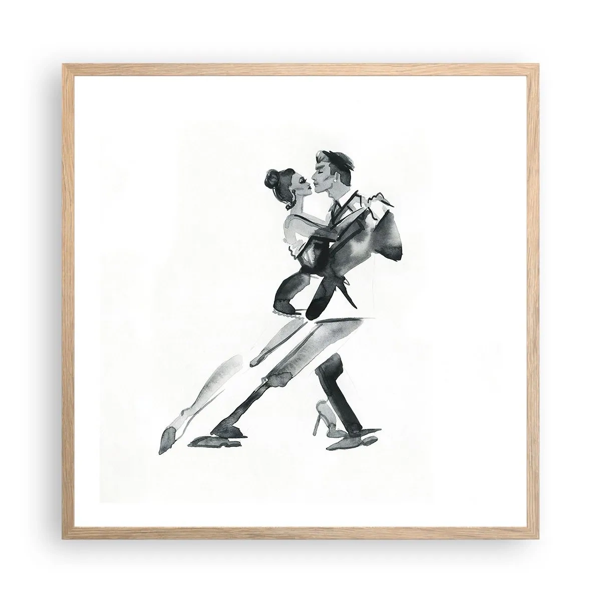 Pôster com moldura de carvalho claro - Num só ritmo - 60x60 cm