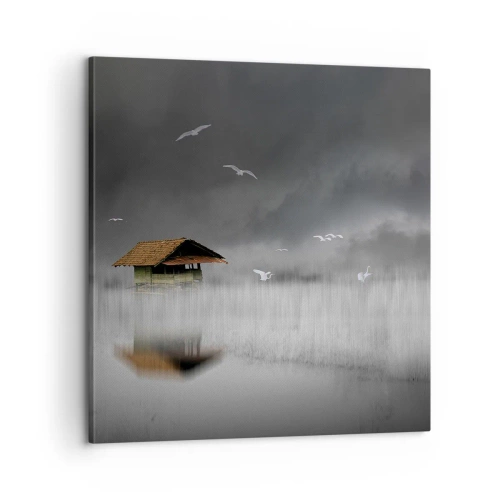 Quadro em tela - Abrigo da chuva - 60x60 cm