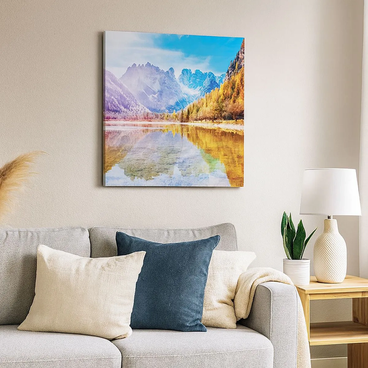 Quadro em tela - E nas montanhas é outono - 30x30 cm