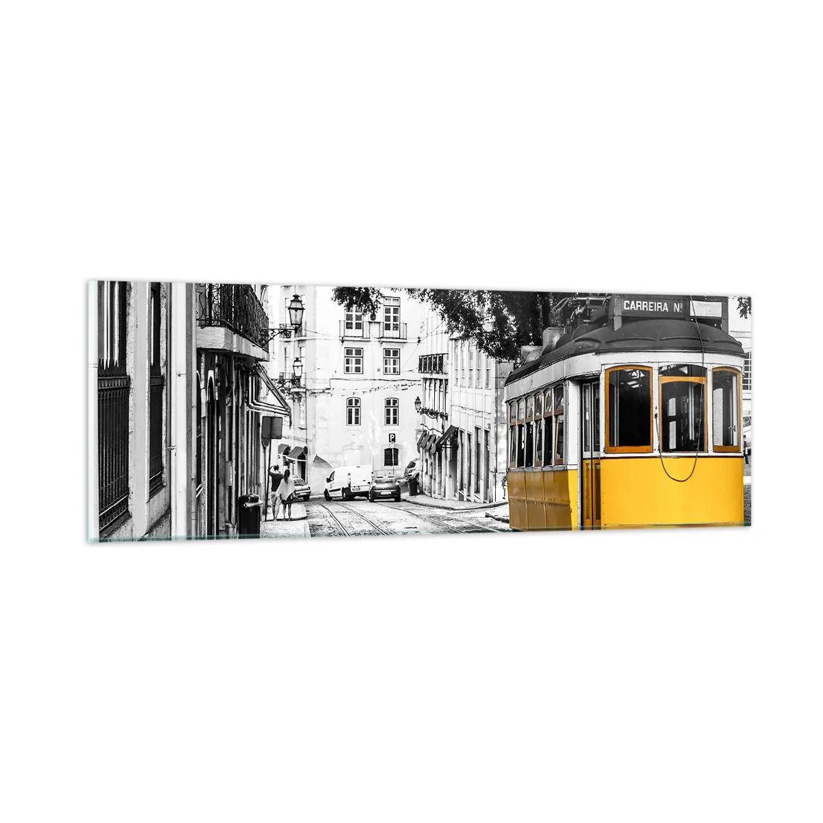 Quadro em vidro - E o fado ao fundo - 90x30 cm
